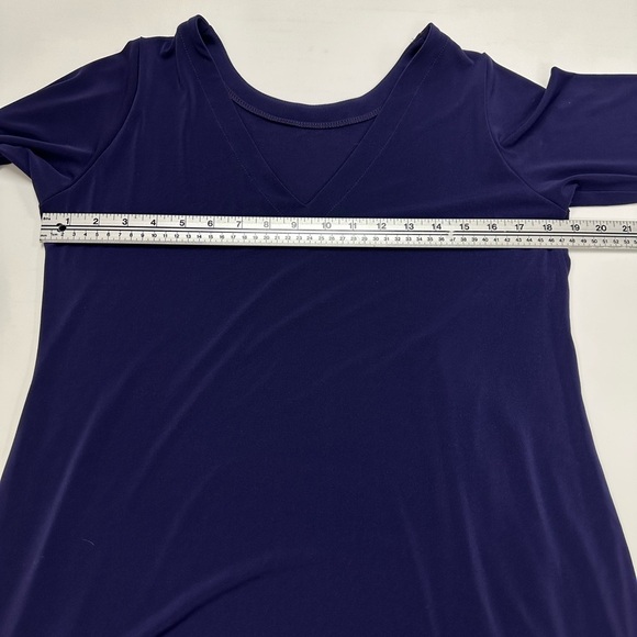 Sympli purple vneck dress Medium three quarter sleeve midi maxi asymmetrical - Picture 7 of 9